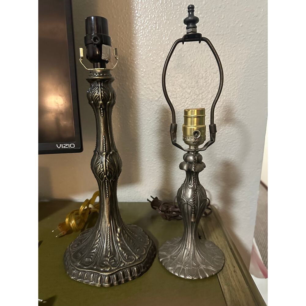 Victorian metal lamp art deco small romantic baroque French scrolling decor dark - Picture 5 of 9